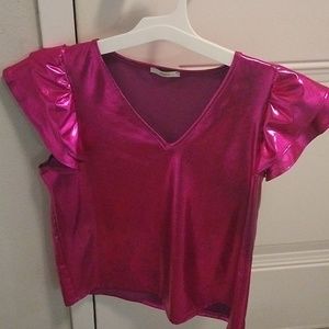 Metallic hot pink top